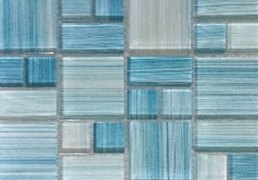 CRYSTAL GLASS TILE WATERCOLOR AQUA - 4CSMVV31