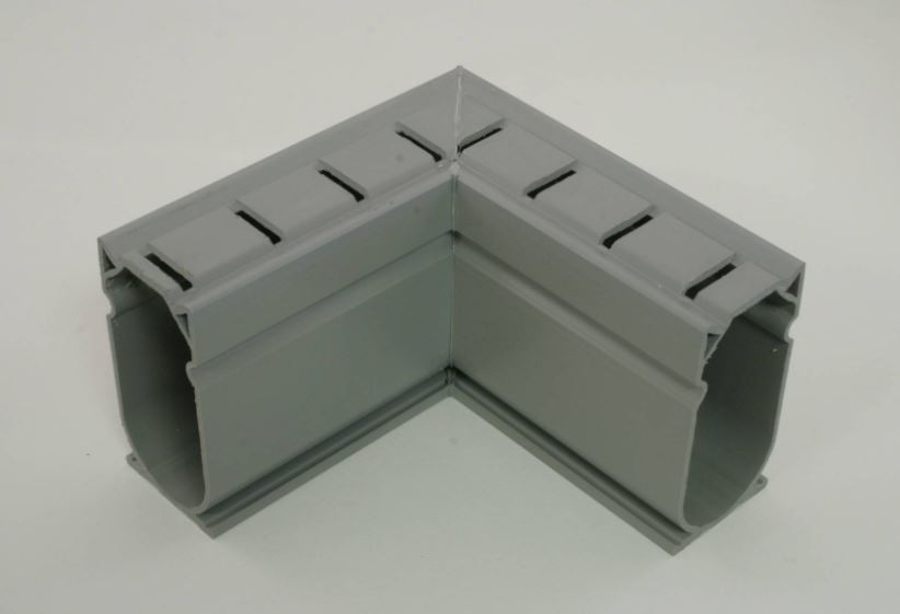 Stg chanel drain 90 degree angles gray - cd9g