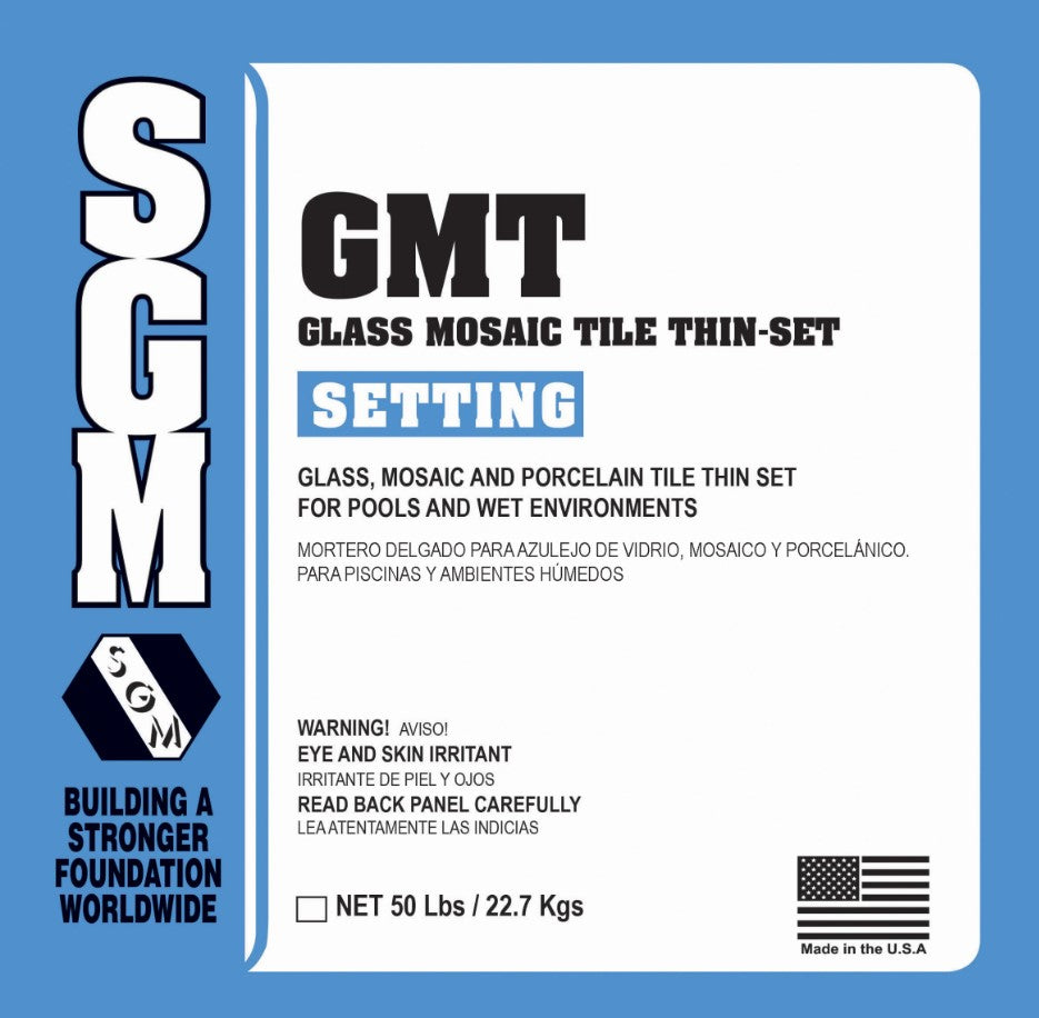 SGM GLASS MOSAIC TILE THIN WHT 50LB BAG - GMT414