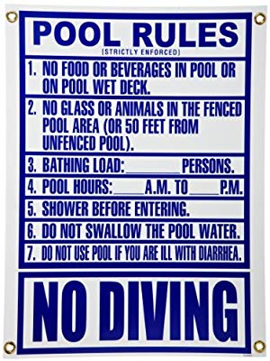 Pentair sign pool rule (florida) 24 x 42 - r234800