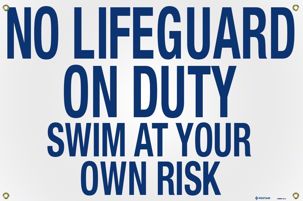 Pentair sign no lifeguard s carolina - r235300
