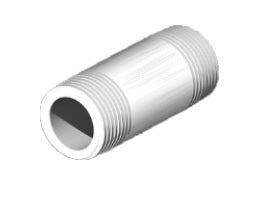 Nipples White PVC Thread cut 2" x 12" - Z020120